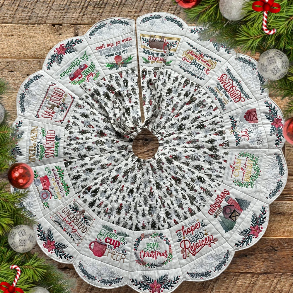 ITH Farmhouse Christmas Tree Skirt 1 ITH Farmhouse Christmas Tree Skirt