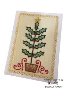 Vintage Sketch Christmas Trees -Embroidery Designs Shop 2022 dbjj customer kris naber holly tree card