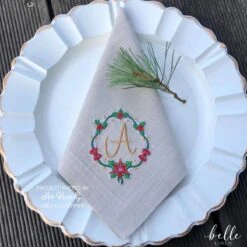 Christmas Garland Monogram -Embroidery Designs Shop 2023 dbjj2107 customer an hue grace christmas garland monogram copy