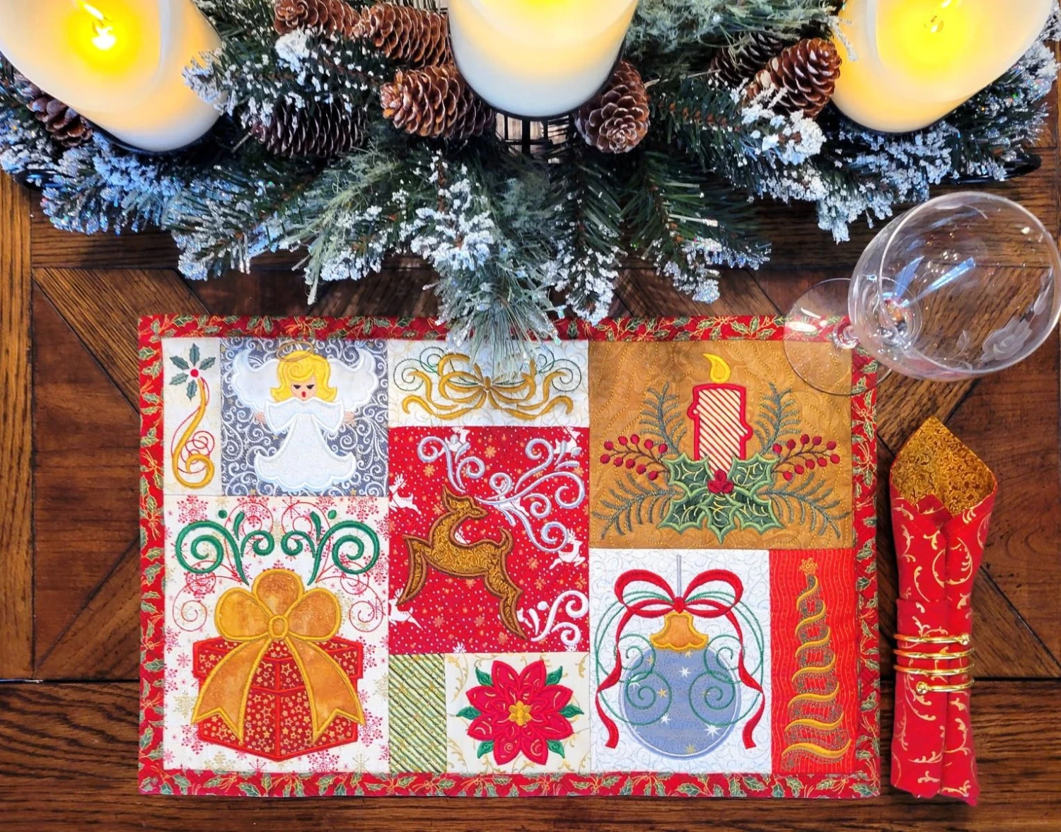 ITH Christmas Placemat 3 2 ITH Christmas Placemat 3 - Image 2