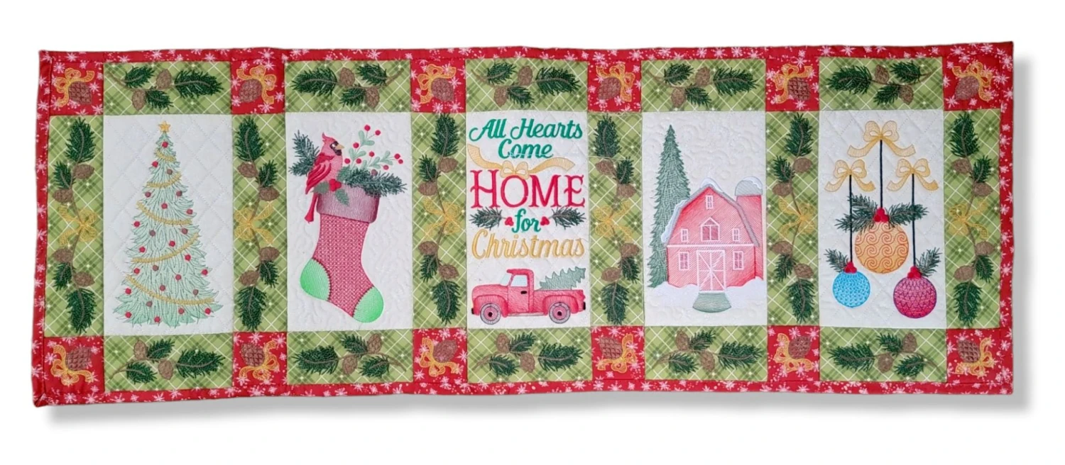 ITH Farmhouse Christmas Table Runner 4 ITH Farmhouse Christmas Table Runner - Image 4
