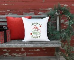 Farm Fresh Christmas 14 -Embroidery Designs Shop 2 country red wood bench pillow