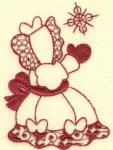 Sunbonnet Sue Christmas Redwork