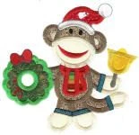 Christmas Sock Monkeys Applique