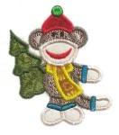 Christmas Sock Monkeys Applique 4x4