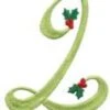 Elegant Christmas Holly Monogram Alphabet