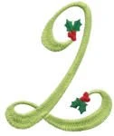 Elegant Christmas Holly Monogram Alphabet