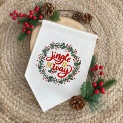 Christmas Wreath Word Art -Embroidery Designs Shop christmas wreath word art banner