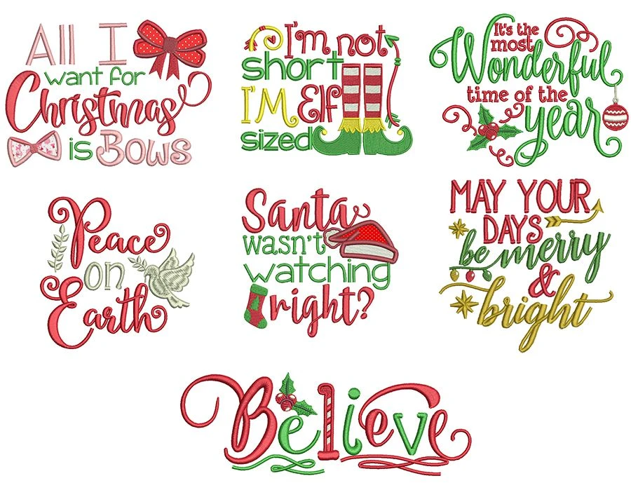 Christmas Word Art Set 2 4x4 Hoop Only 2 Christmas Word Art Set 2 4x4 Hoop Only - Image 2