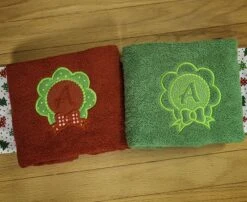 Christmas Wreath Embossed Monogram