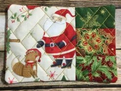Christmas Patchwork Mug Rugs In The Hoop -Embroidery Designs Shop crosshatch 1