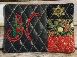Christmas Patchwork Mug Rugs In The Hoop -Embroidery Designs Shop crosshatchmonogram 1