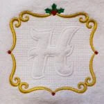 Elegant Christmas Embossed Monogram Alphabet