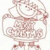 Christmas Elves Redwork