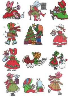 Merry Christmas Sunbonnet Sue Filled