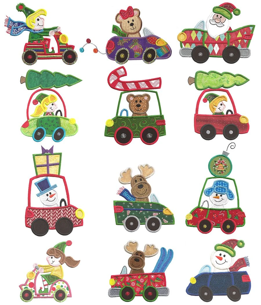 Christmas On Wheels Applique 2 Christmas On Wheels Applique - Image 2