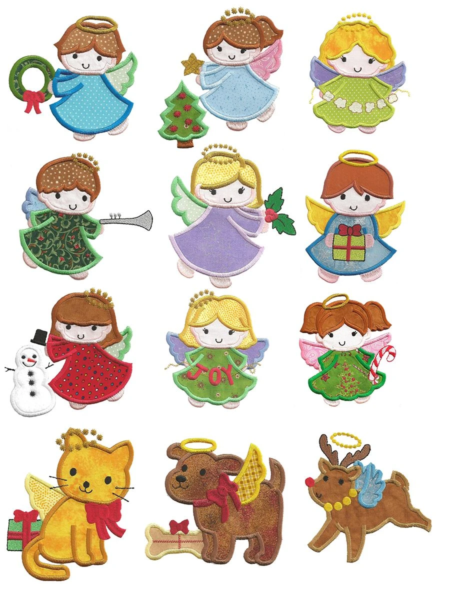 Little Christmas Angels Applique 1 Little Christmas Angels Applique