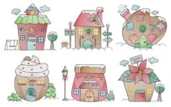 Christmas Village Vintage Sketch 1