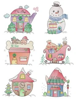 Christmas Village Vintage Sketch 3