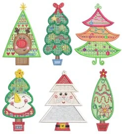Sweet Christmas Trees Applique