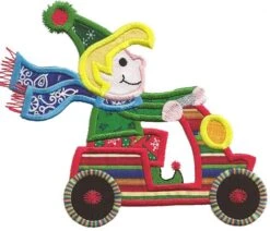 Christmas On Wheels Applique