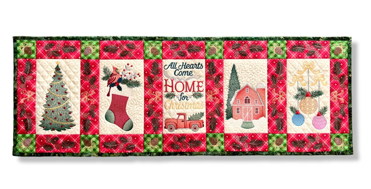 ITH Farmhouse Christmas Table Runner 3 ITH Farmhouse Christmas Table Runner - Image 3