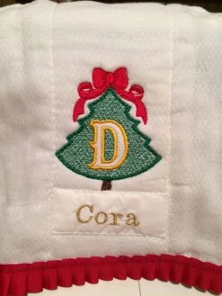 Embossed Christmas Tree Monogram Alphabet -Embroidery Designs Shop img 5150