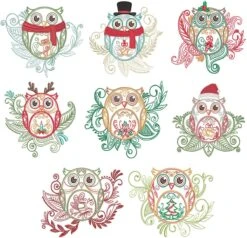 Mehndi Christmas Owls