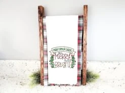 Christmas Lyrics 1 -Embroidery Designs Shop merry bright tea towel