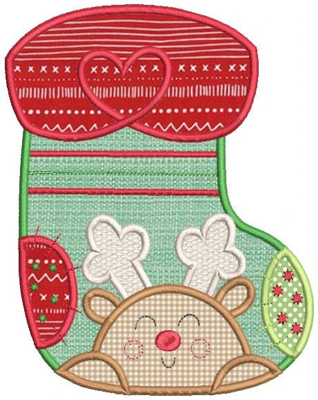 Sweet Christmas Stockings Applique 2 Sweet Christmas Stockings Applique - Image 2