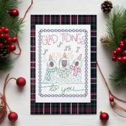 Christmas Greeting Cards 18 -Embroidery Designs Shop snowmen caroling card