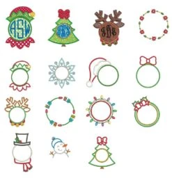 Christmas Monogram Frames Applique